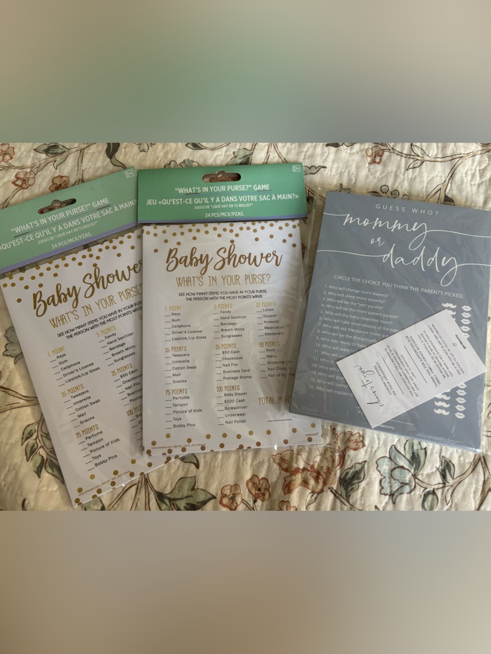 Baby Shower Game Cards